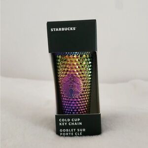 Starbucks 2023 oil-slick cold cup keychain Accessories